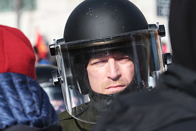 Police Break Up Ottawa Truck Protest : February 2022 : Personal Photo Projects : Photos : Richard Moore : Photographer